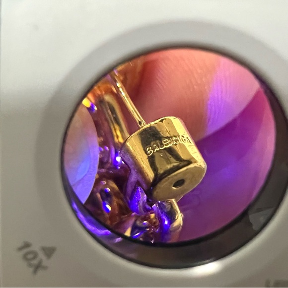 Authentic Balenciaga B Chain Earrings in GHW - Picture 10 of 10